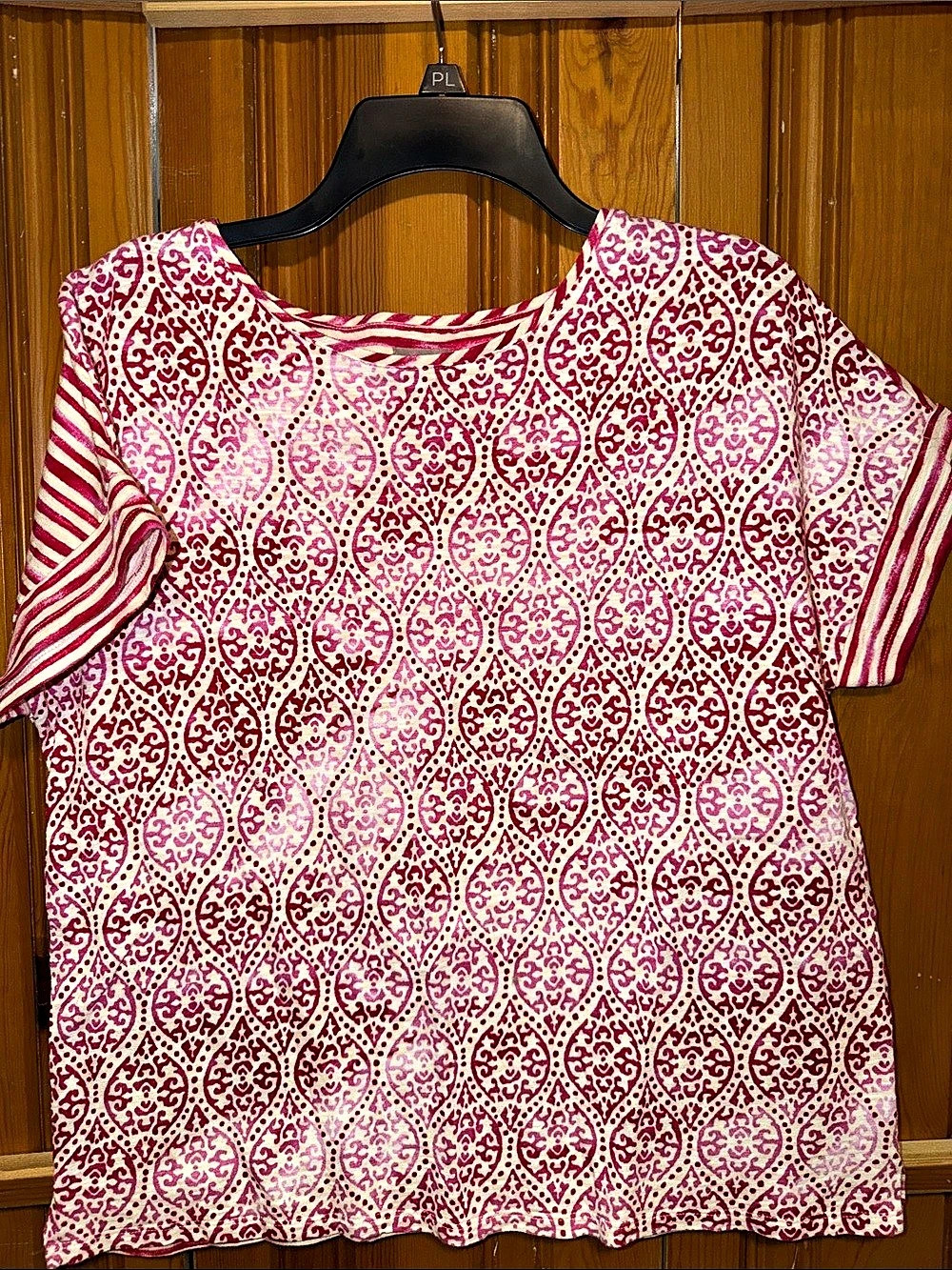 Chicos Pink & White Printed Tunic Size 1P